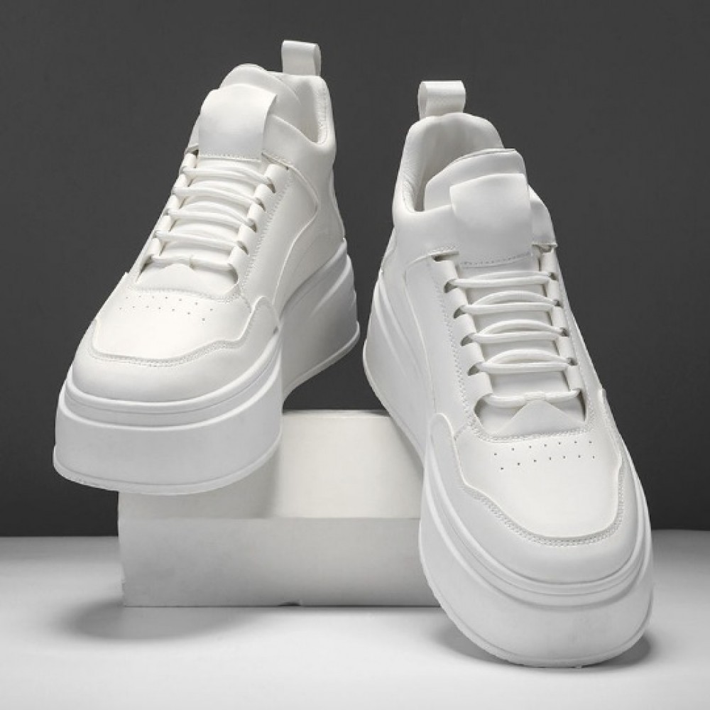 Spring, autumn and winter new invisible inner height-increasing men&#39;s shoes 10cm thick-soled white shoes men&#39;s casual low-top sports white